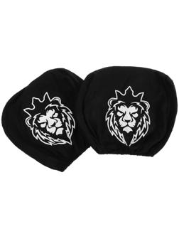 Чехлы на подголовник Лев, черные, набор 2 шт
