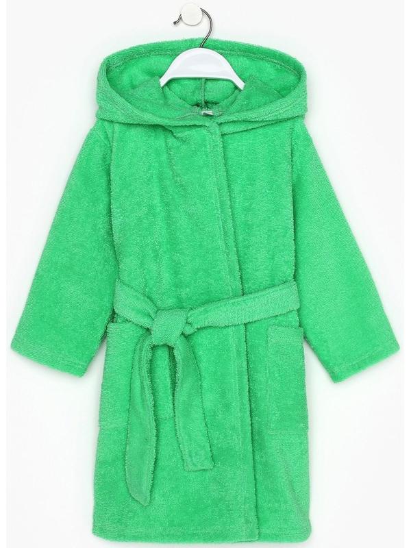 Халат махровый детский, размер 32, цвет зелёный, 320 г/м2, хлопок 100% с AIRO