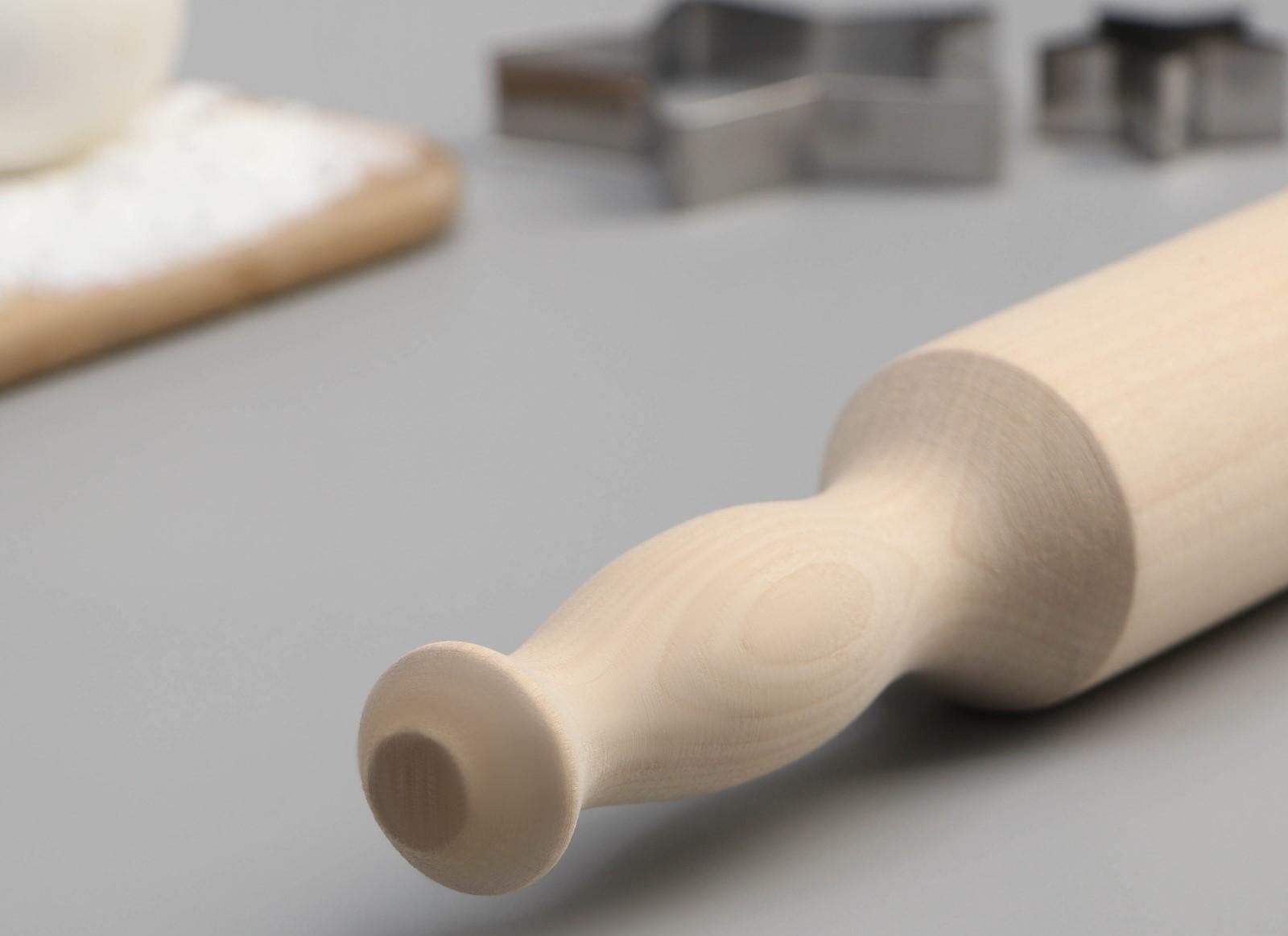 Скалка с ручками Доляна, 35×4.3 см, берёза