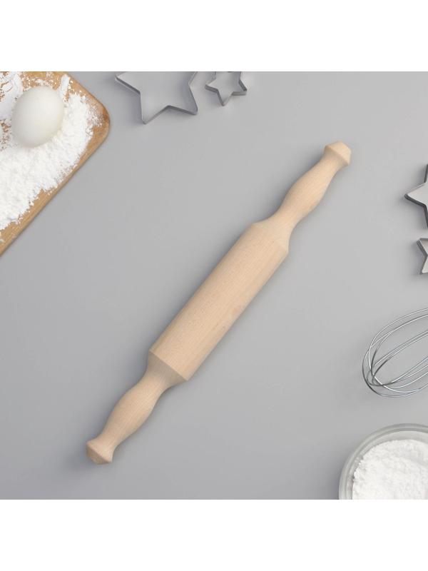 Скалка с ручками Доляна, 35×4.3 см, берёза