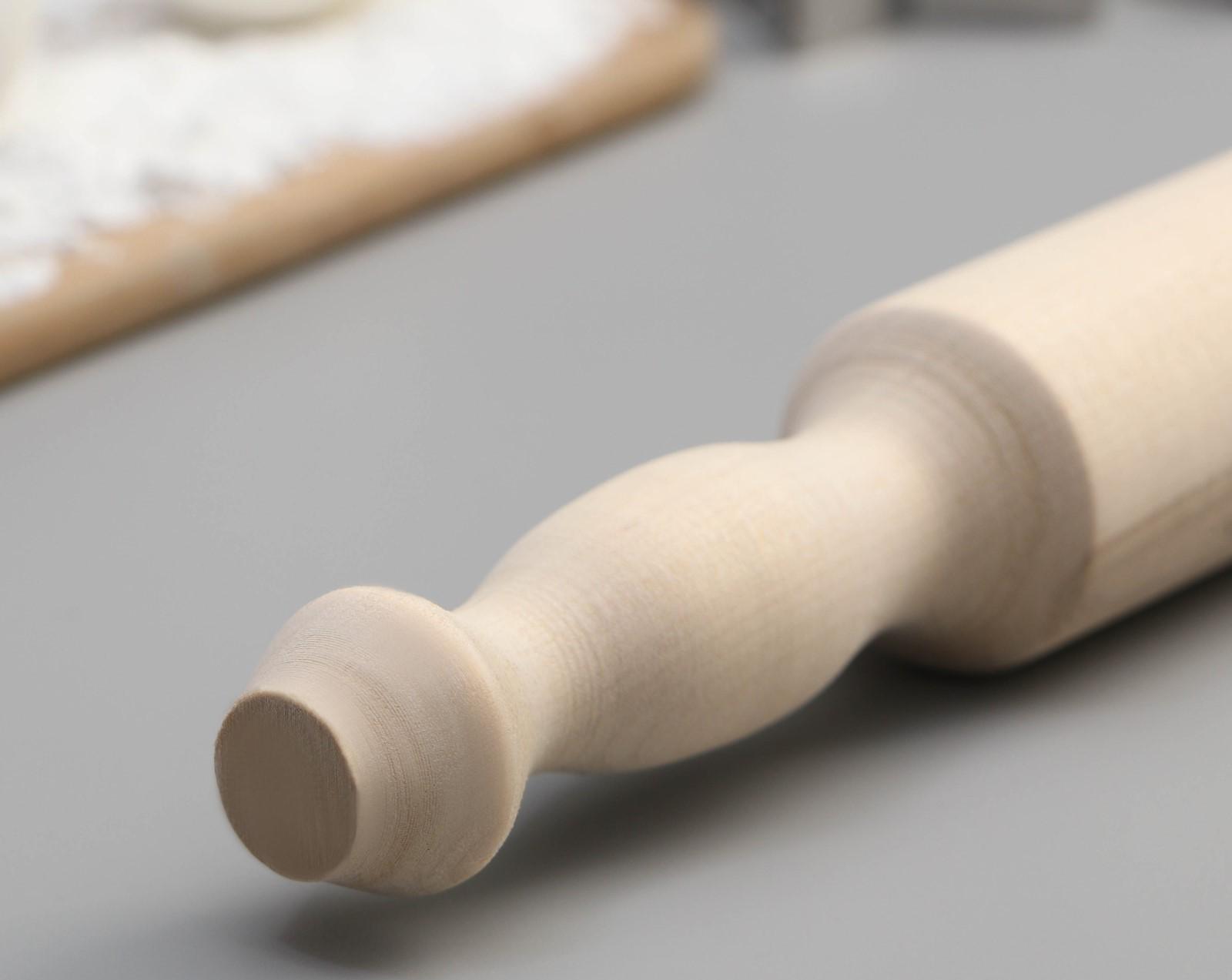 Скалка с ручками Доляна, 43.5×4.3 см, берёза