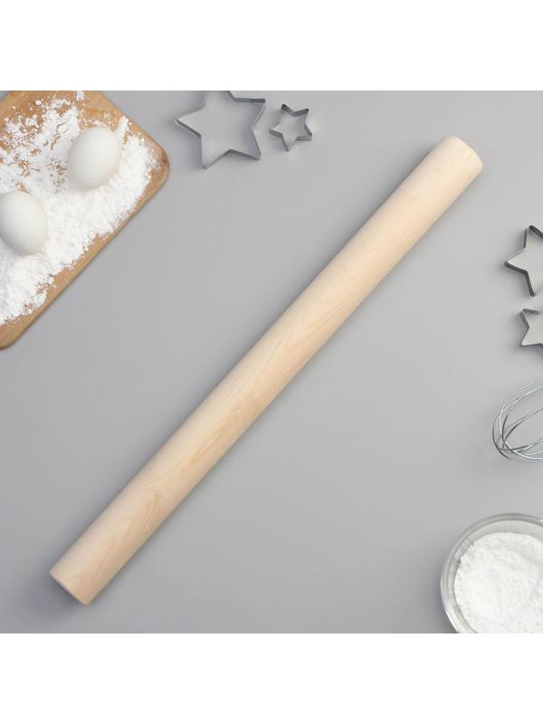 Скалка прямая Доляна, 50×4.3 см, берёза