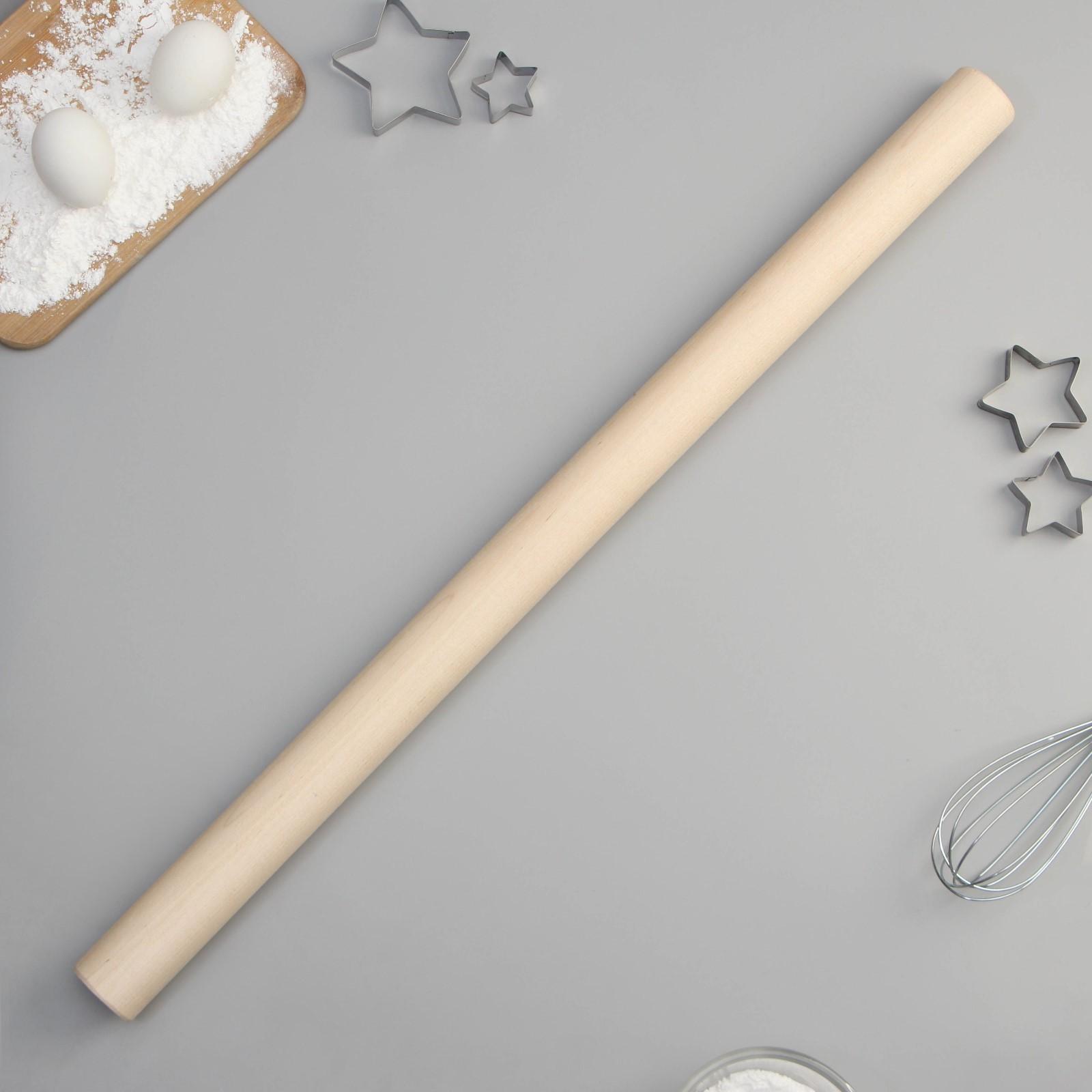 Скалка прямая Доляна, 70×4,3 см, берёза