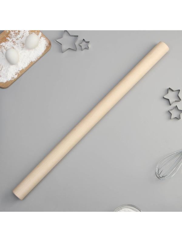 Скалка прямая Доляна, 70×4,3 см, берёза