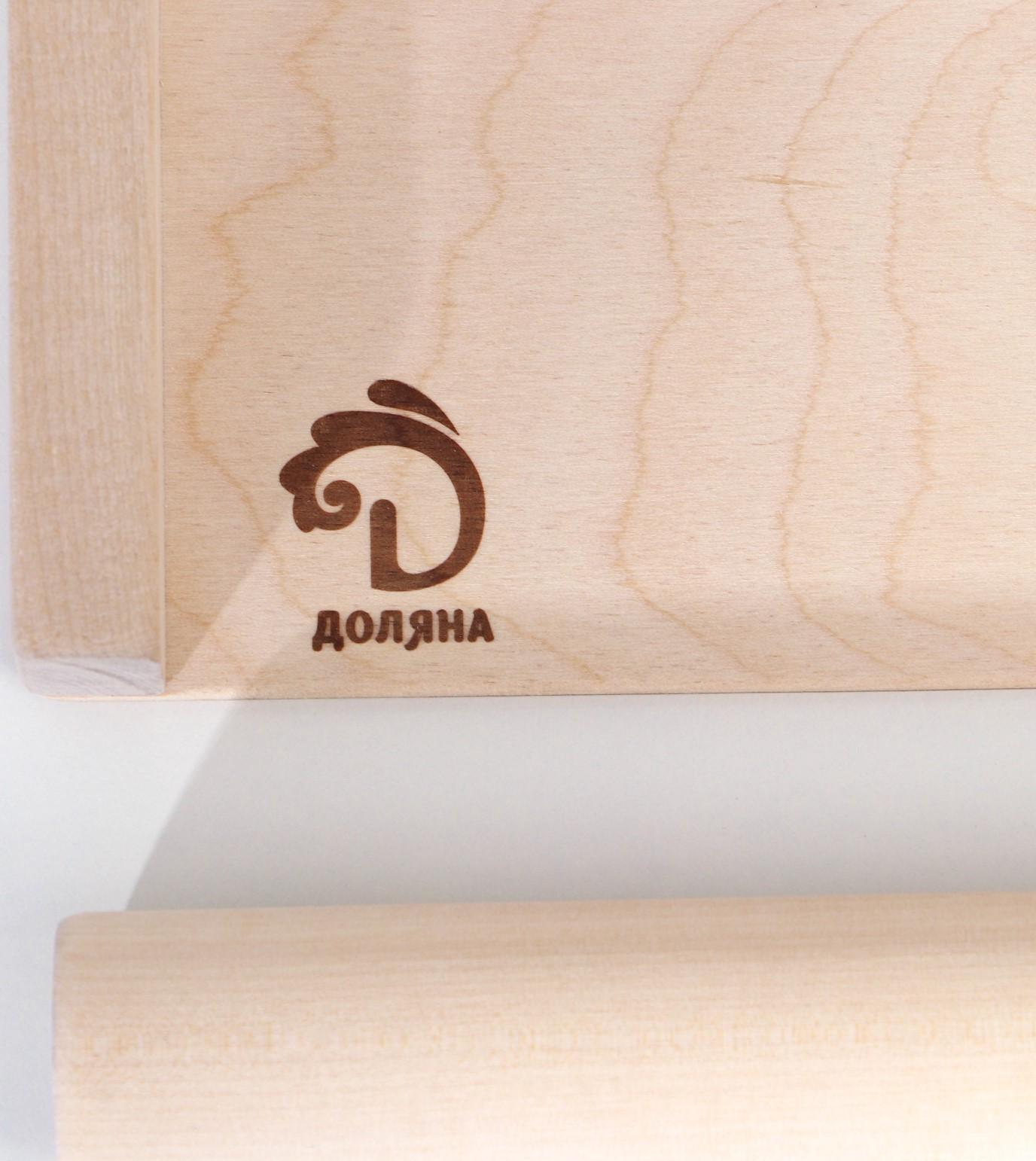 Доска пельменная с бортиками+ скалка прямая, доска 38x30,скалка 36x3,5 см