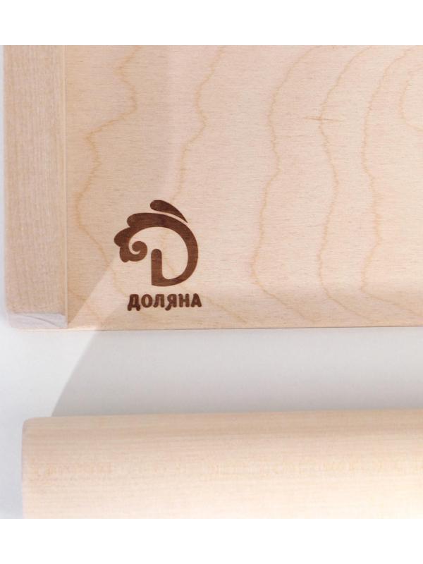 Доска пельменная с бортиками+ скалка прямая, доска 38x30,скалка 36x3,5 см