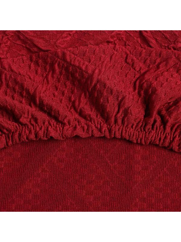 Чехол на стул трикотаж Квадрат, цвет бордовый, полиэстер 100%