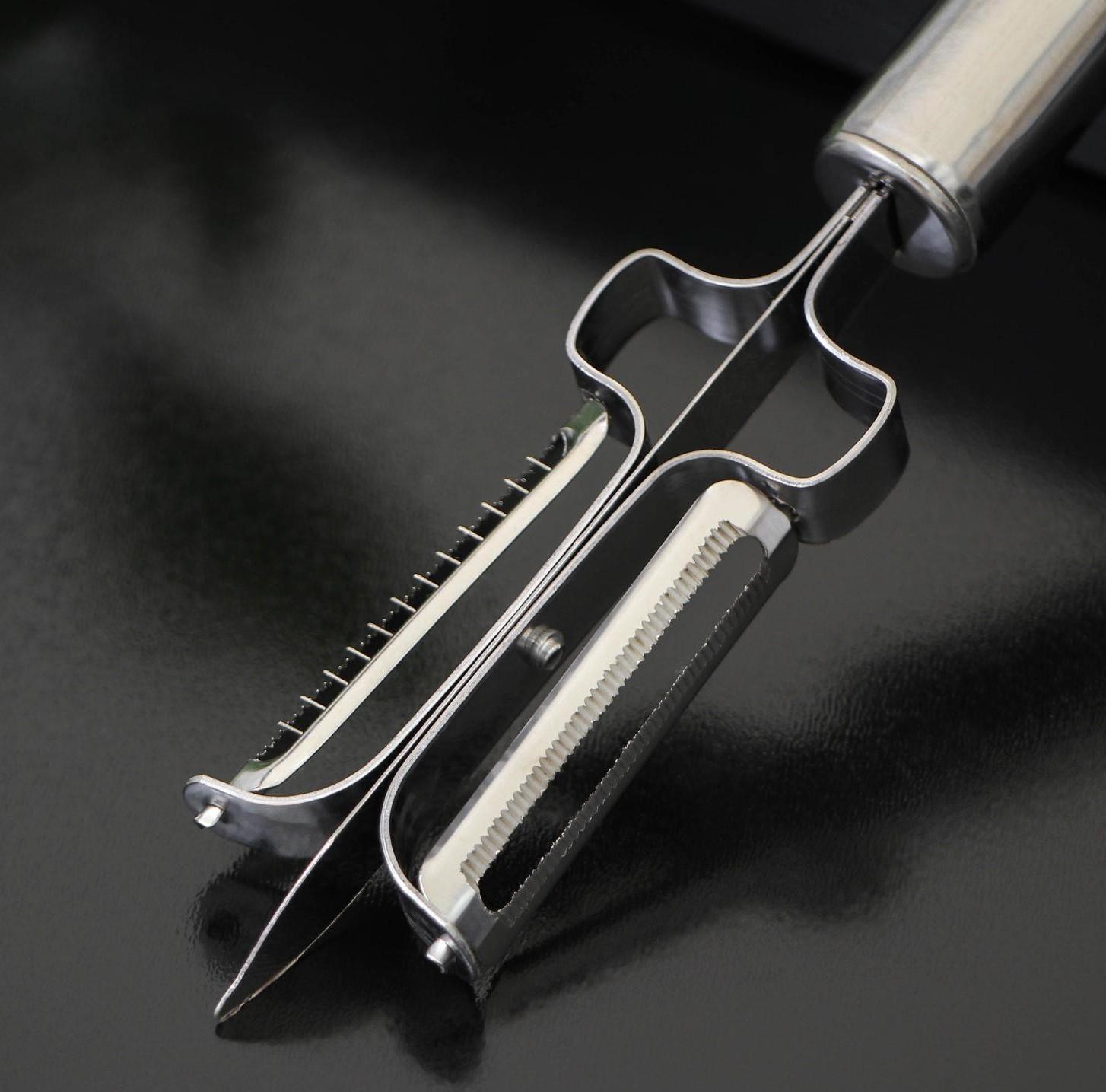 Овощечистка Доляна «Металлик» двухсторонняя, 20,5 см