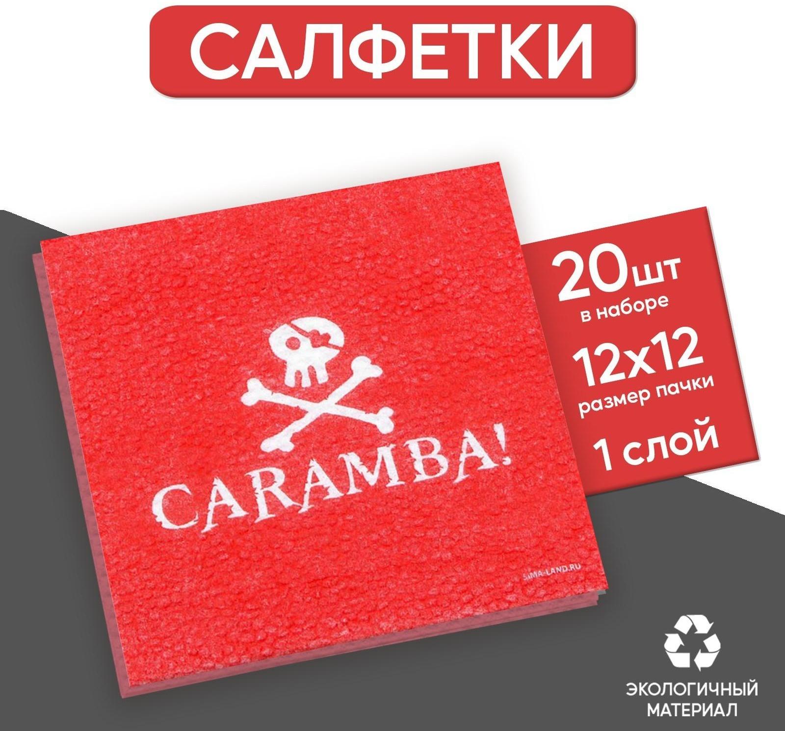 Салфетки бумажные однослойные «Пираты», 24х24 см, набор 20 шт.