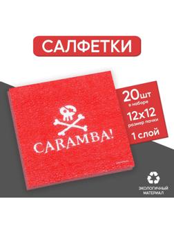 Салфетки бумажные однослойные «Пираты», 24х24 см, набор 20 шт.