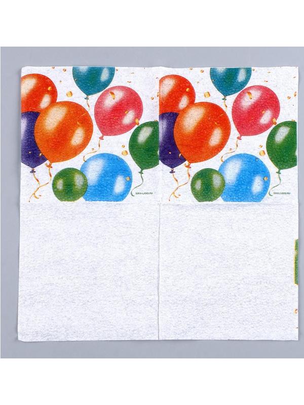 Салфетки бумажные однослойные «Воздушные шары», 24х24 см, набор 20 шт.
