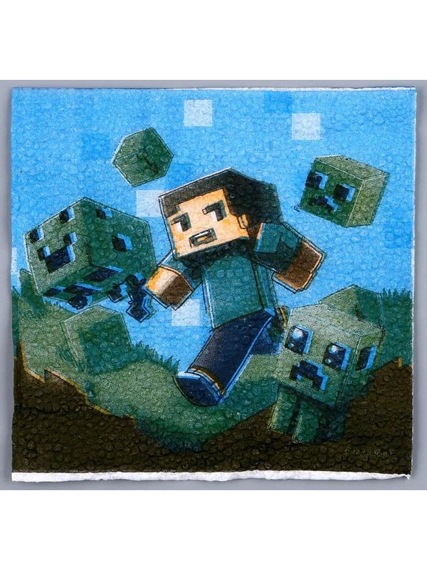 Салфетки бумажные однослойные «Игра», 24х24 см, набор 20 шт.