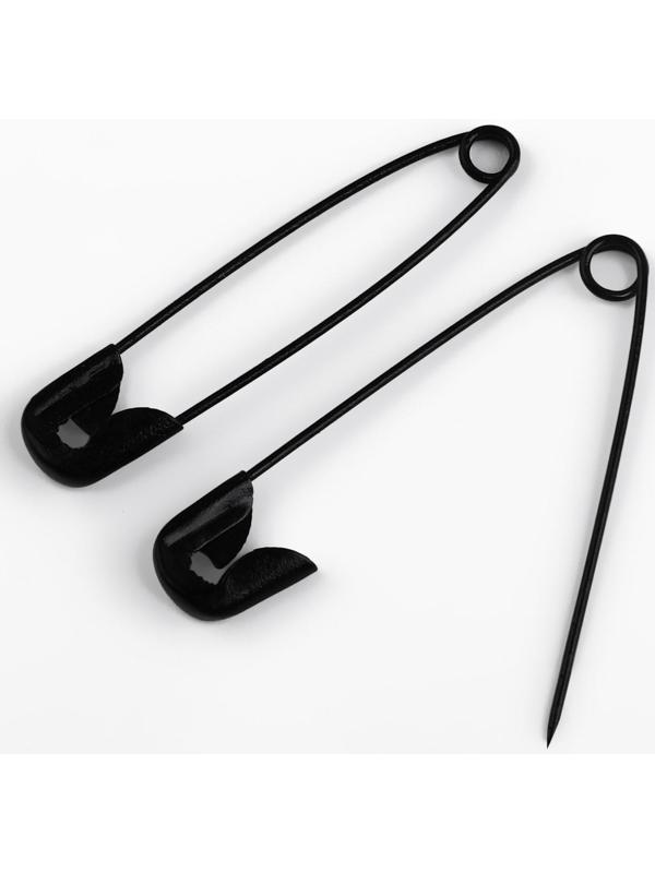 Булавки английские №1, 32 мм, 500 шт, цвет чёрный