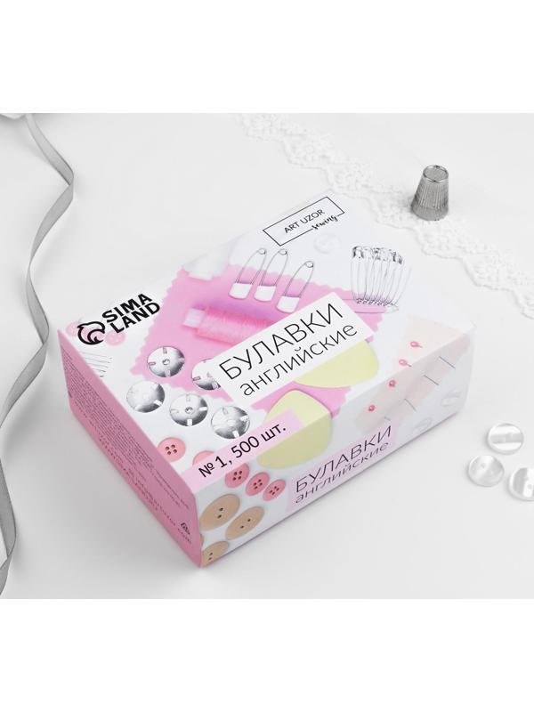 Булавки английские №1, 32 мм, 500 шт, цвет чёрный