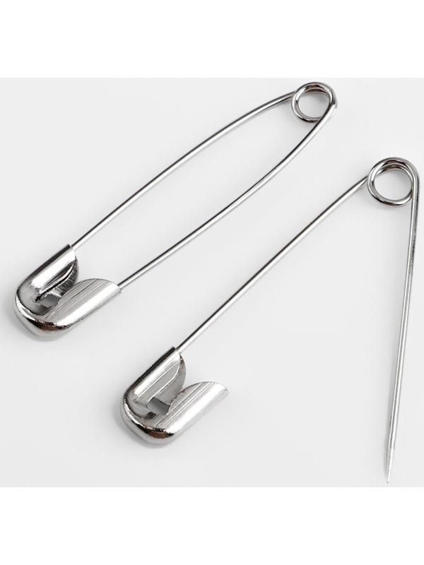 Булавки английские №0-4, 28/32/38 мм, 12 шт, цвет серебряный