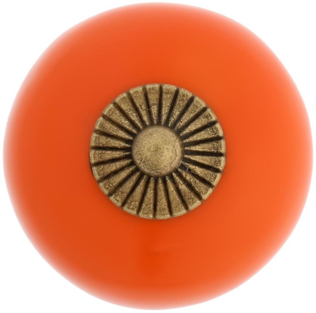 Ручка кнопка DOME Ceramics 003, керамическая, оранжевая