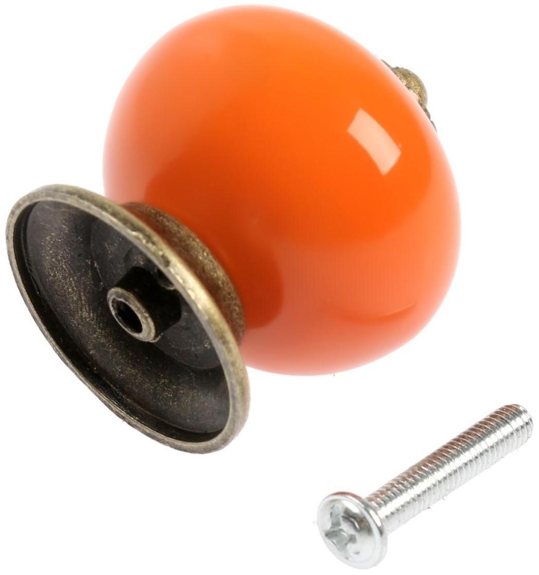 Ручка кнопка DOME Ceramics 003, керамическая, оранжевая
