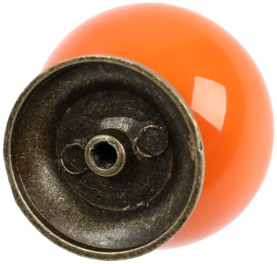 Ручка кнопка DOME Ceramics 003, керамическая, оранжевая