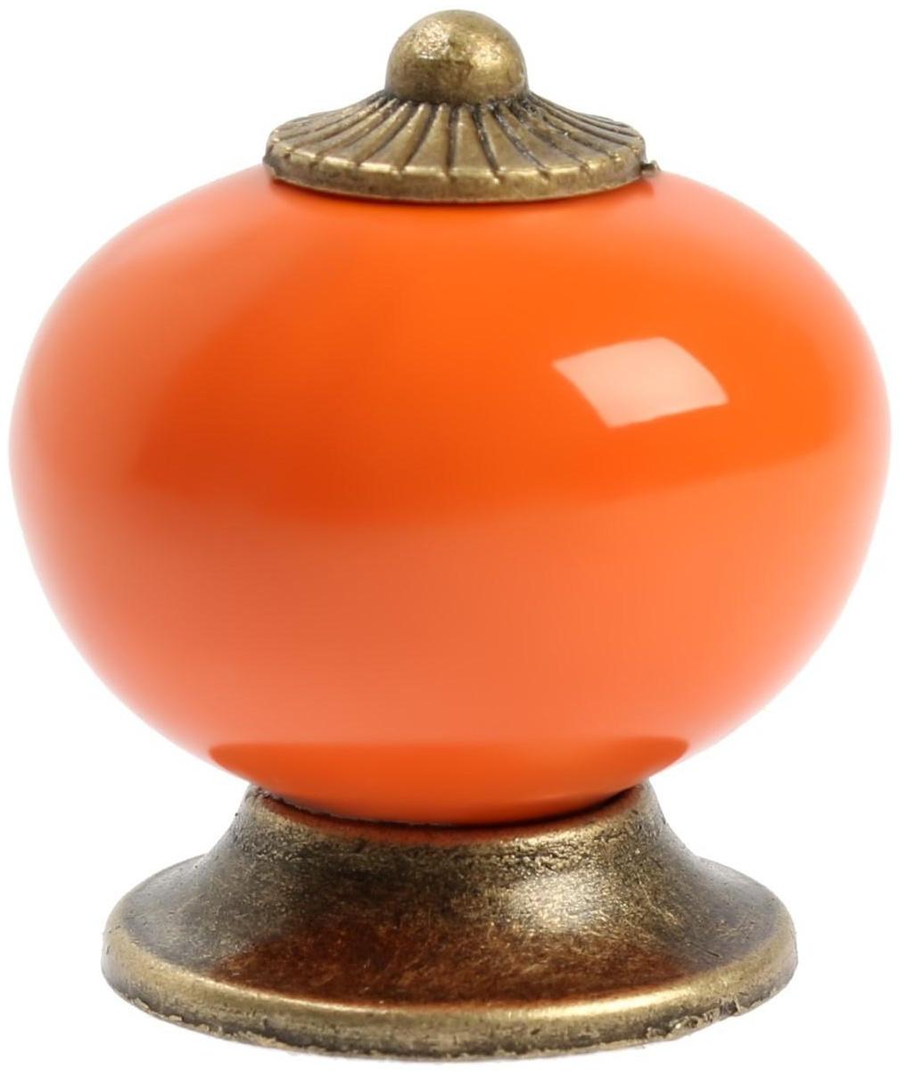 Ручка кнопка DOME Ceramics 003, керамическая, оранжевая