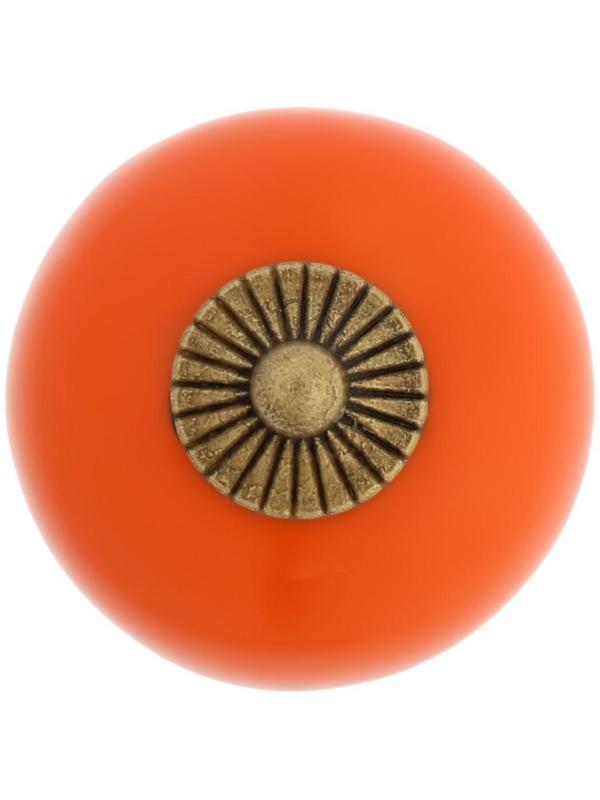 Ручка кнопка DOME Ceramics 003, керамическая, оранжевая