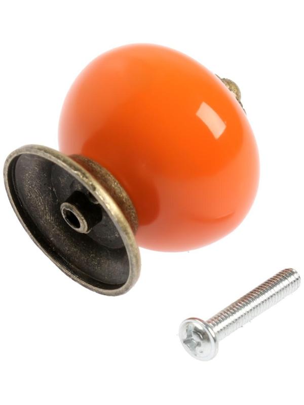 Ручка кнопка DOME Ceramics 003, керамическая, оранжевая