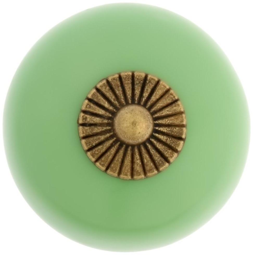 Ручка кнопка DOME Ceramics 003, керамическая, зеленая