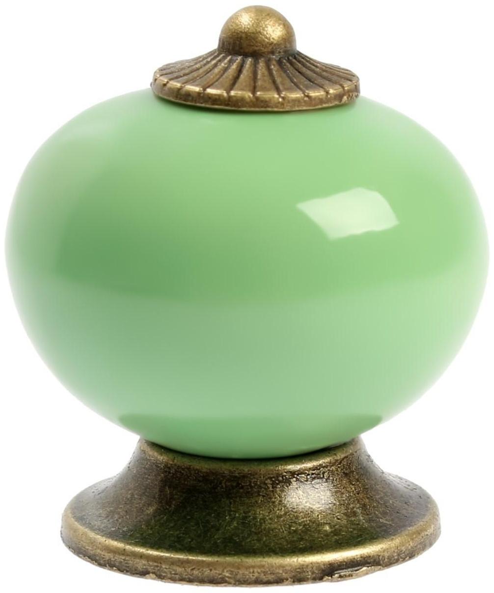 Ручка кнопка DOME Ceramics 003, керамическая, зеленая