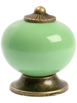 Ручка кнопка DOME Ceramics 003, керамическая, зеленая