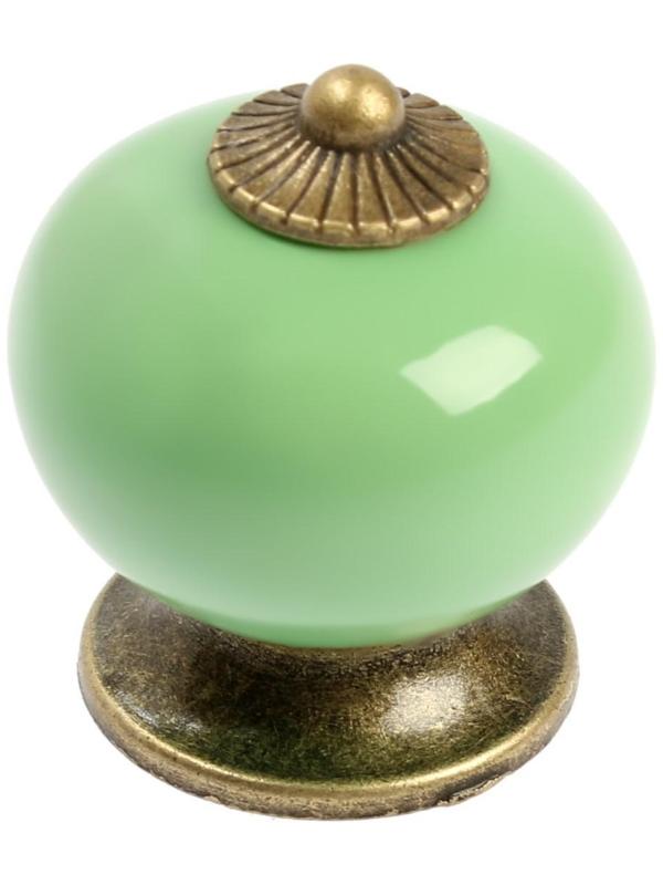 Ручка кнопка DOME Ceramics 003, керамическая, зеленая