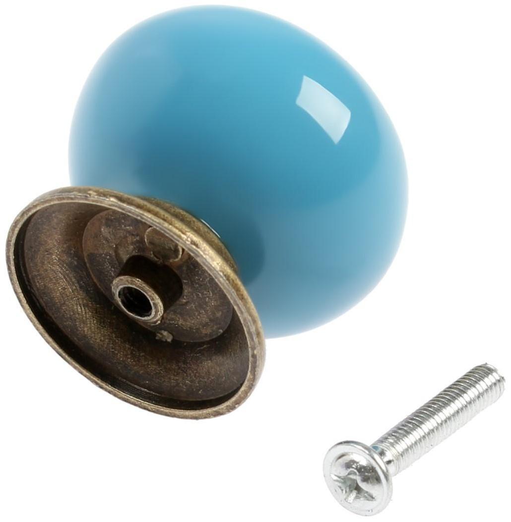 Ручка кнопка DOME Ceramics 003, керамическая, синяя