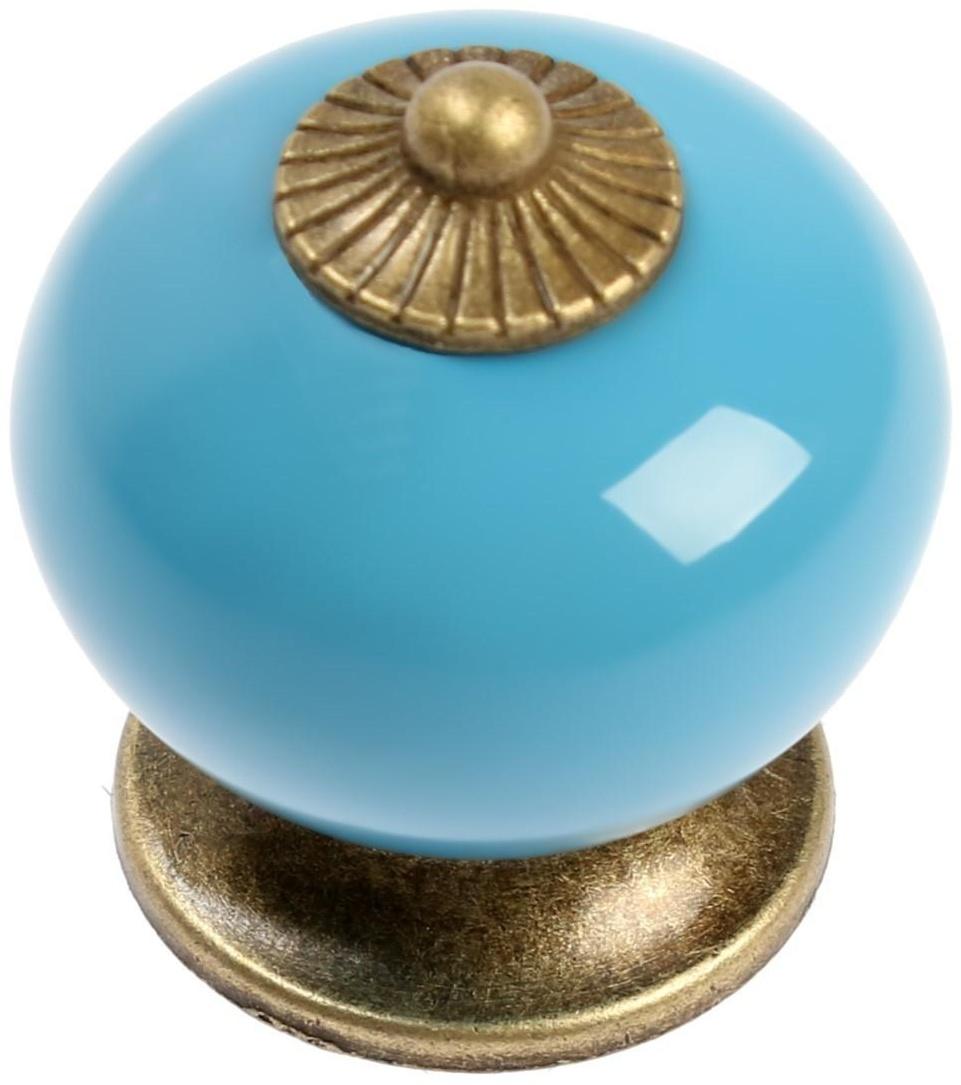 Ручка кнопка DOME Ceramics 003, керамическая, синяя