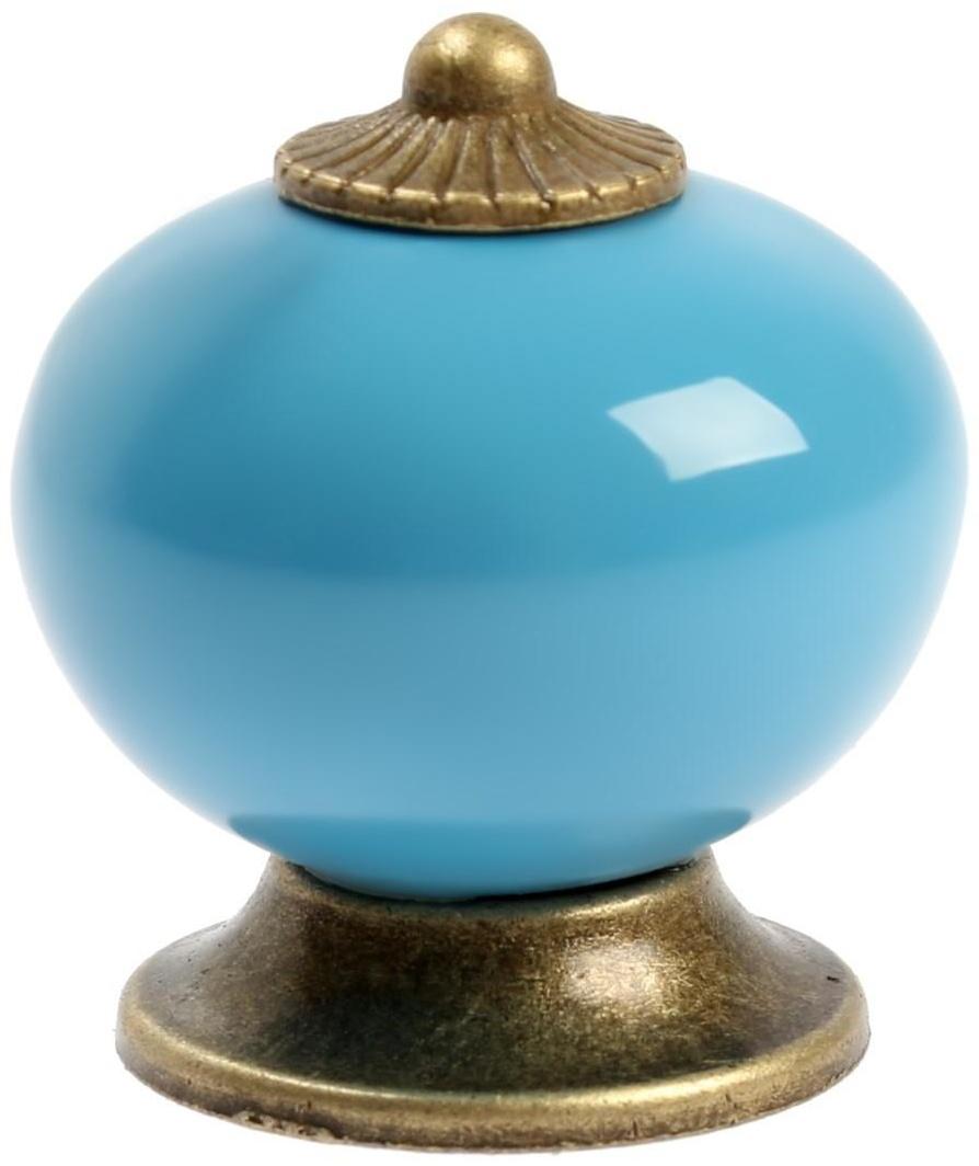 Ручка кнопка DOME Ceramics 003, керамическая, синяя