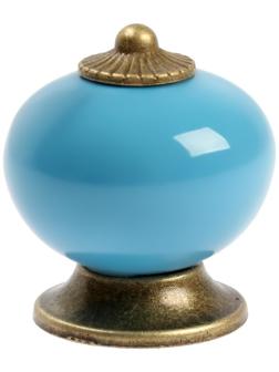 Ручка кнопка DOME Ceramics 003, керамическая, синяя