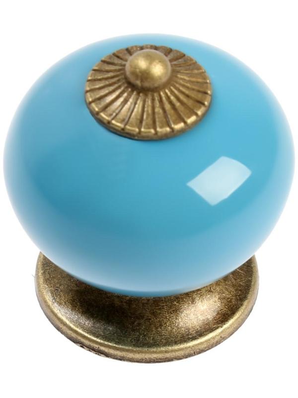 Ручка кнопка DOME Ceramics 003, керамическая, синяя