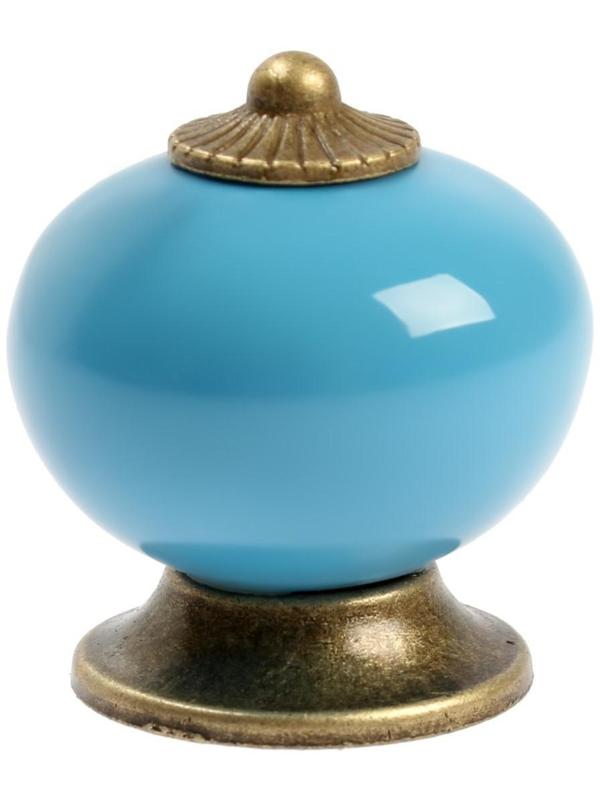 Ручка кнопка DOME Ceramics 003, керамическая, синяя