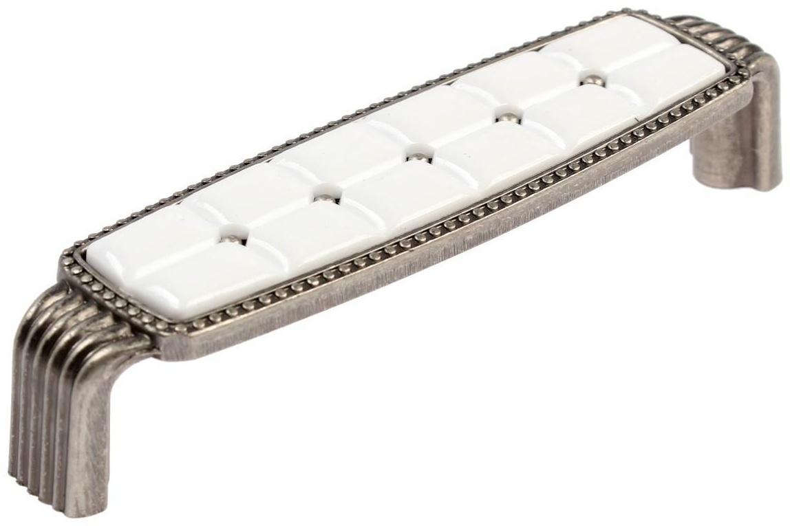 Ручка скоба ELEGANT, 96 мм, керамическая, цвет  цвет старинное серебро