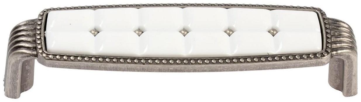 Ручка скоба ELEGANT, 96 мм, керамическая, цвет  цвет старинное серебро