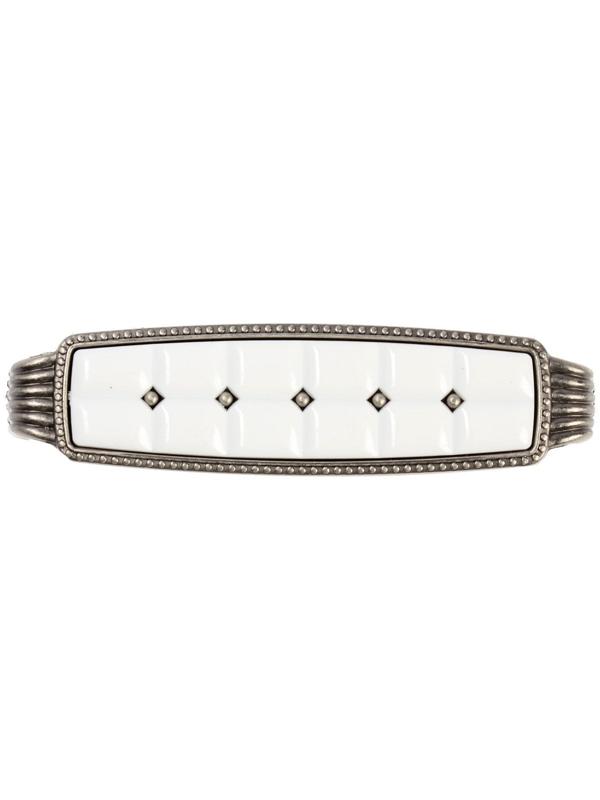 Ручка скоба ELEGANT, 96 мм, керамическая, цвет  цвет старинное серебро