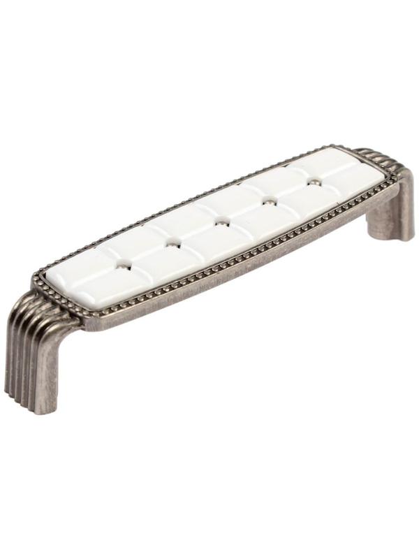 Ручка скоба ELEGANT, 96 мм, керамическая, цвет  цвет старинное серебро