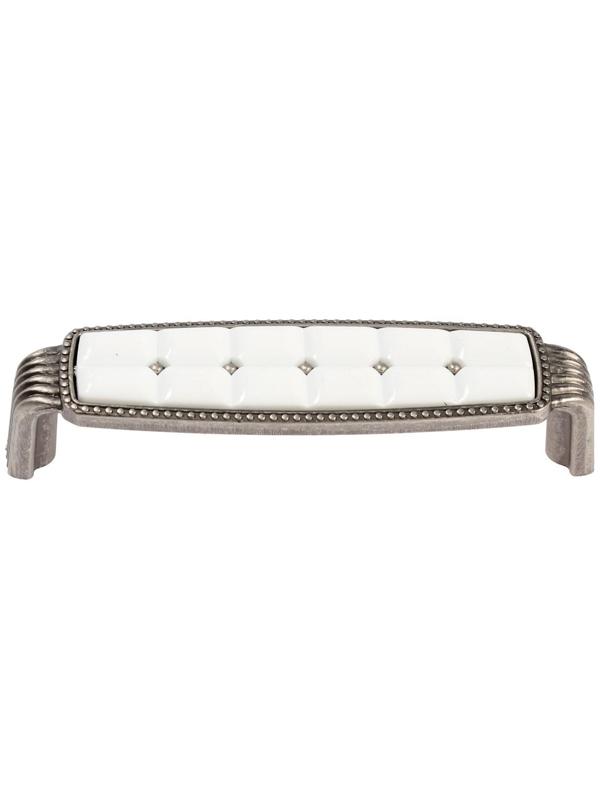 Ручка скоба ELEGANT, 96 мм, керамическая, цвет  цвет старинное серебро