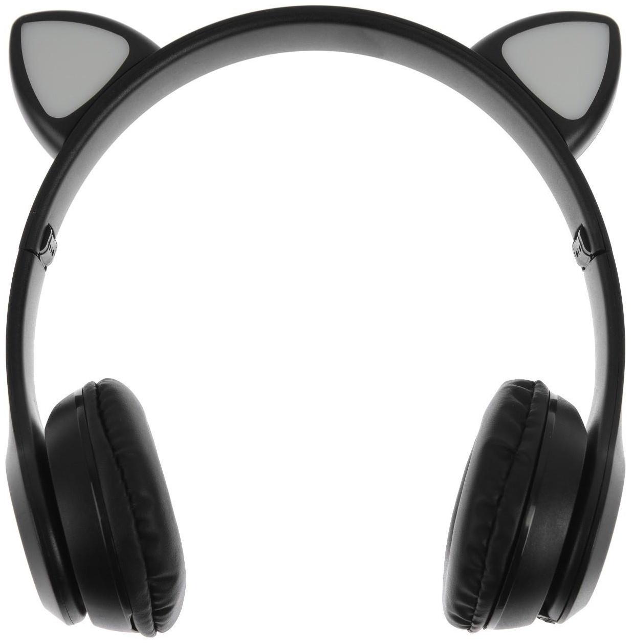 Наушники P47M, беспроводные, полноразмерные, BT, microSD, микрофон, AUX, с ушками, черные