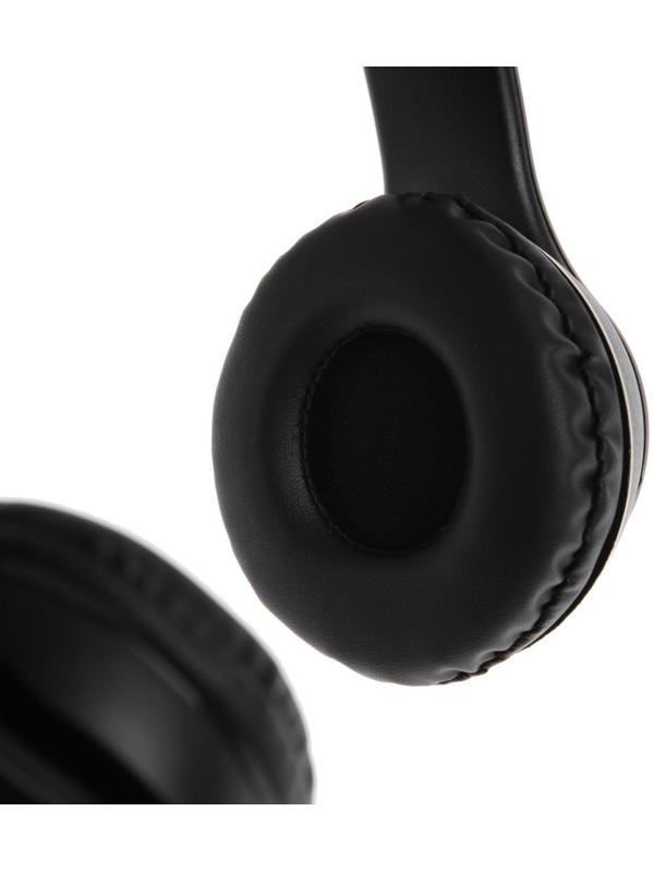 Наушники P47M, беспроводные, полноразмерные, BT, microSD, микрофон, AUX, с ушками, черные