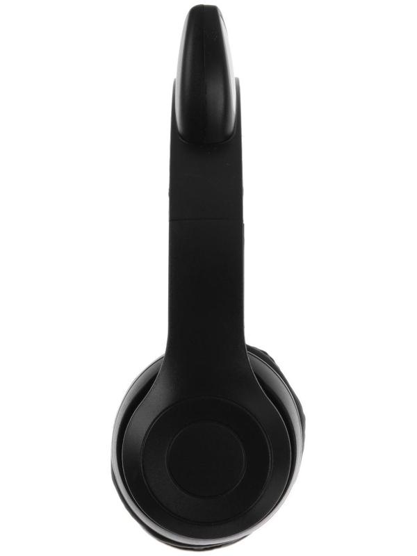 Наушники P47M, беспроводные, полноразмерные, BT, microSD, микрофон, AUX, с ушками, черные