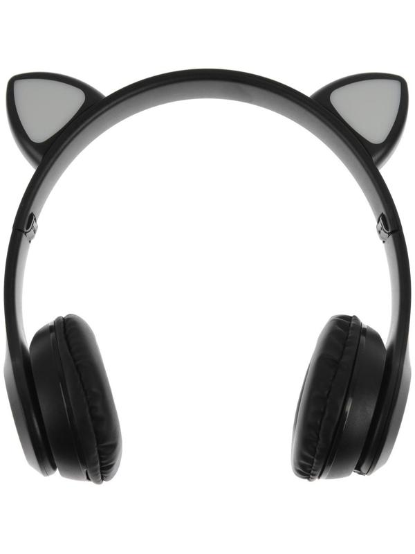 Наушники P47M, беспроводные, полноразмерные, BT, microSD, микрофон, AUX, с ушками, черные