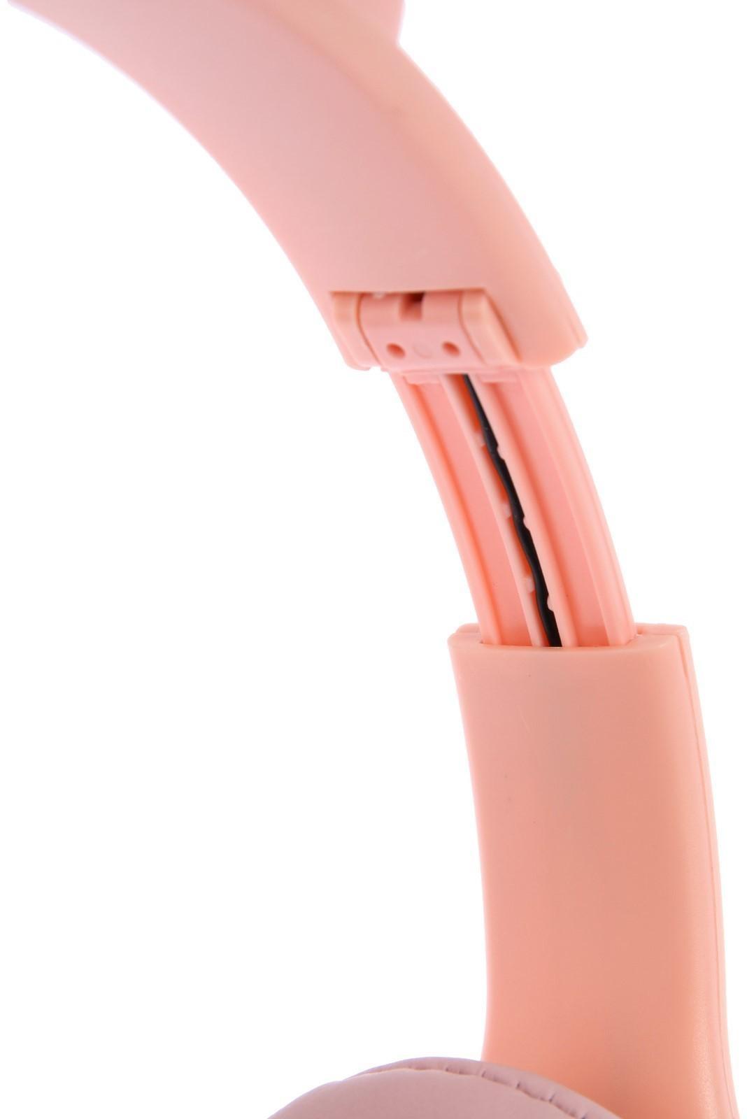 Наушники P47M, беспроводные, полноразмерные, BT, microSD, микрофон,AUX, с ушками, розовые