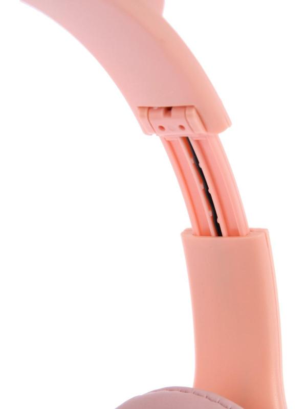 Наушники P47M, беспроводные, полноразмерные, BT, microSD, микрофон,AUX, с ушками, розовые