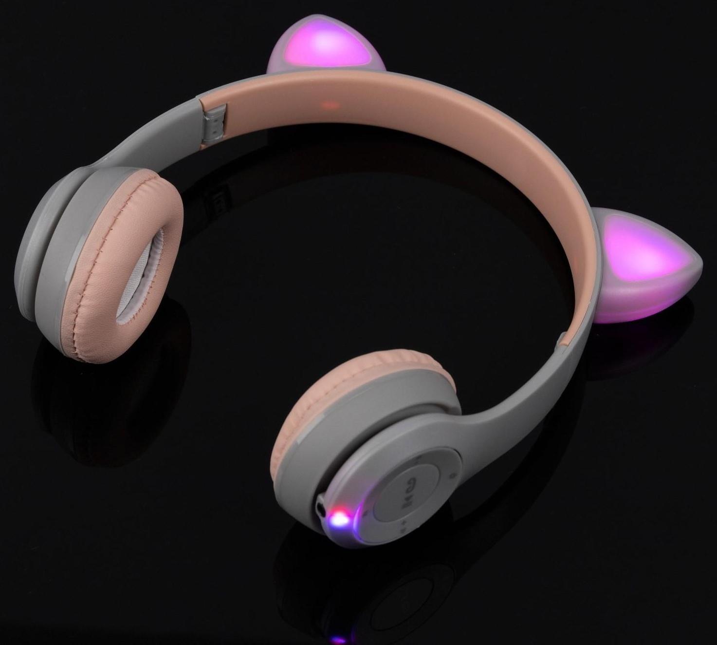 Наушники P47M, беспроводные, полноразмерные, BT, microSD, микрофон, AUX, с ушками, белые