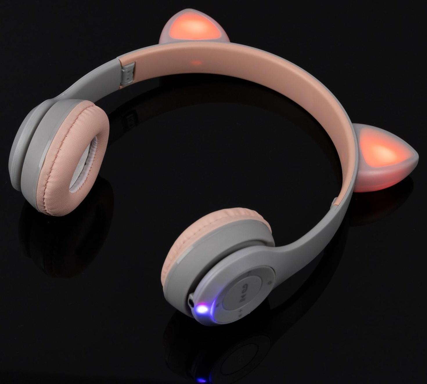 Наушники P47M, беспроводные, полноразмерные, BT, microSD, микрофон, AUX, с ушками, белые