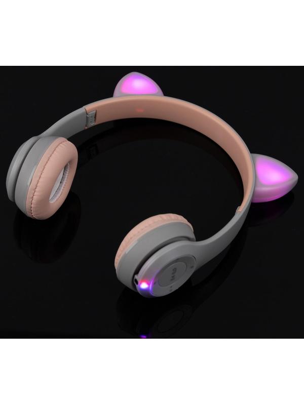 Наушники P47M, беспроводные, полноразмерные, BT, microSD, микрофон, AUX, с ушками, белые