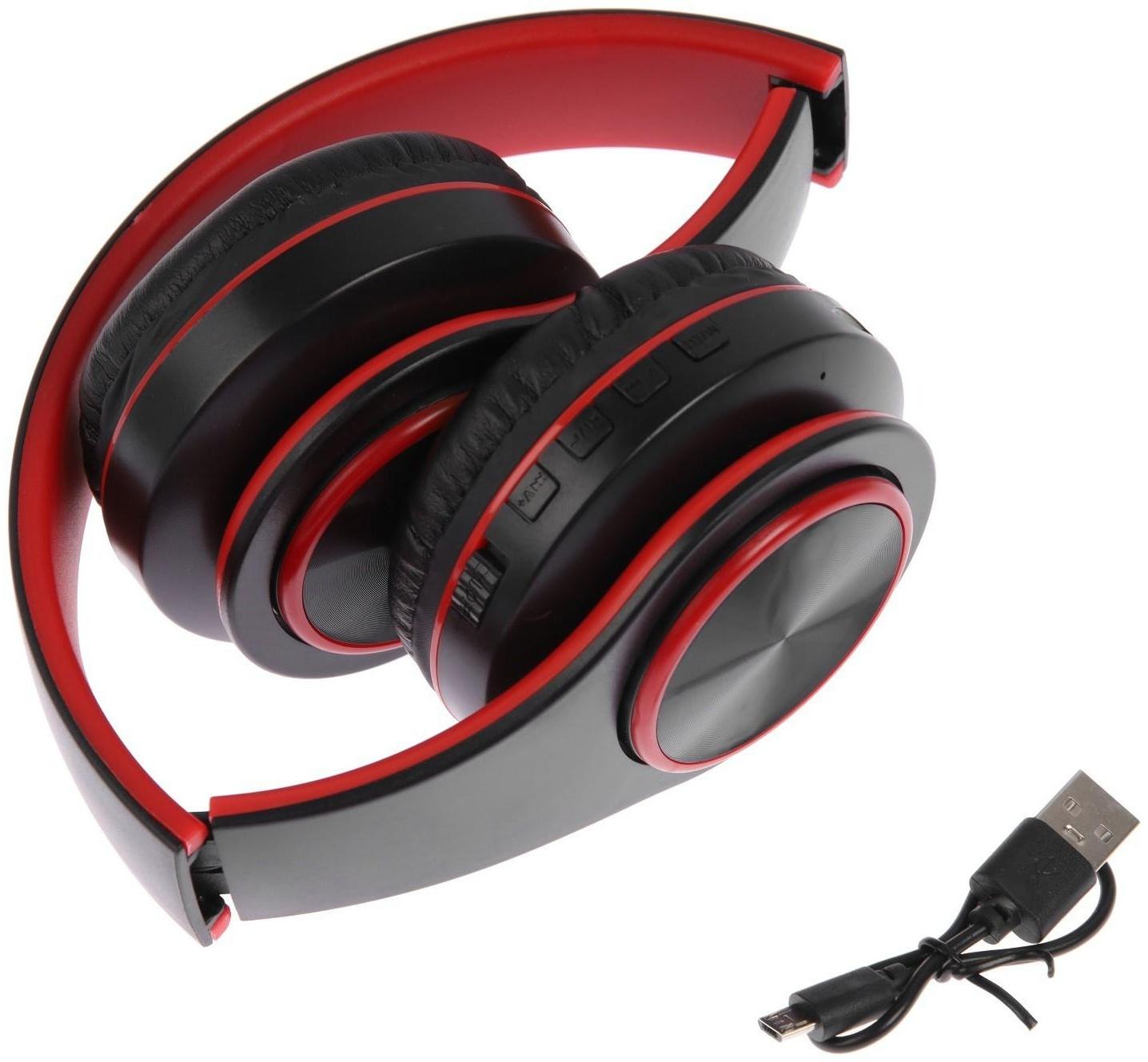 Наушники Т47, беспроводные, полноразмерные, BT, microSD, FM, микрофон, AUX, черные